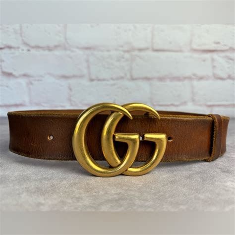 Gucci Raw Edge Unfinished Wide Marmont Double G Leather 